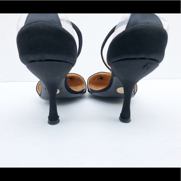 Giorgio Armani Black Satin heels with ankle strap - Picture 4 of 7